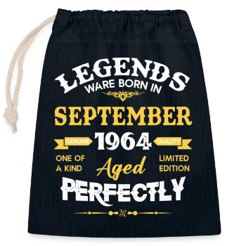 Vintage Aged To Perfection September 1964 - Closable cotton gift bag (25x30cm) - navy - Front