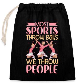 Tenue de pom-pom girl - Sac cadeau en coton avec cordon (25 x 30 cm) - noir - Devant