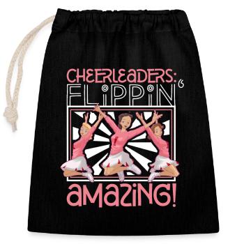Tenue de pom-pom girl - Sac cadeau en coton avec cordon (25 x 30 cm) - noir - Devant