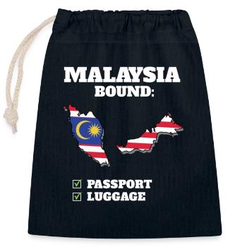 Malaysia Bound Country Travel Malaysian Flag - Closable cotton gift bag (25x30cm) - navy - Front