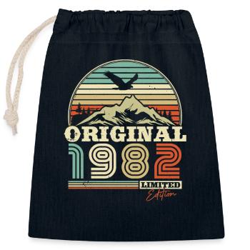 1982er Geburtstags-Geschenk - Verschließbarer Geschenkbeutel aus Baumwolle (25x30cm) - Navy - Vorne