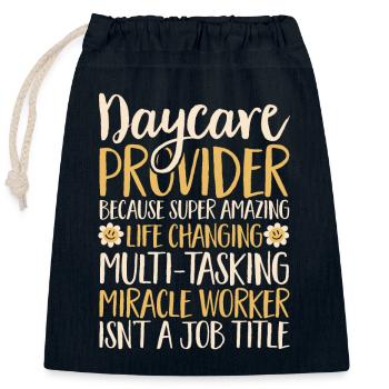 Childcare Teacher Educator - Closable cotton gift bag (25x30cm) - navy - Front