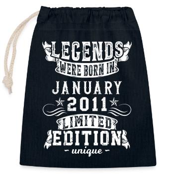 Birthday January 2011 year Limited Edition - Closable cotton gift bag (25x30cm) - navy - Front