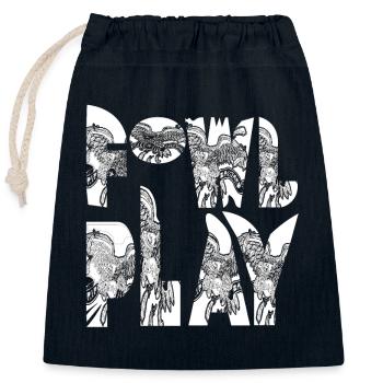 FOWL PLAY - Closable cotton gift bag (25x30cm) - navy - Front