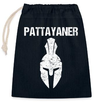 Vintage Thailand Thai Pattayaner Pattaya - Closable cotton gift bag (25x30cm) - navy - Front