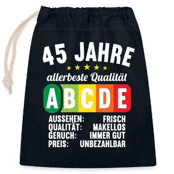 Lebensmittelampel Score 45 Jahre 45 Geburtstag - Verschließbarer Geschenkbeutel aus Baumwolle (25x30cm) - Navy - Vorne
