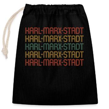 Karl Marx Habitants de Karl Marx City - Sac cadeau en coton avec cordon (25 x 30 cm) - noir - Devant