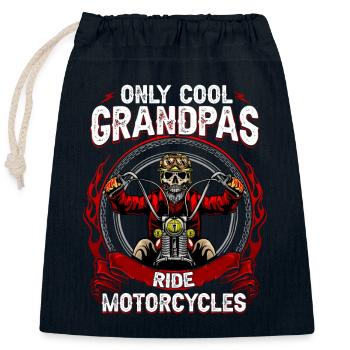 Cool Opa Biker - Verschließbarer Geschenkbeutel aus Baumwolle (25x30cm) - Navy - Vorne