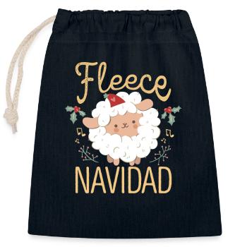 Fleece Feliz Navidad Llama Weihnachten Schaf - Verschließbarer Geschenkbeutel aus Baumwolle (25x30cm) - Navy - Vorne