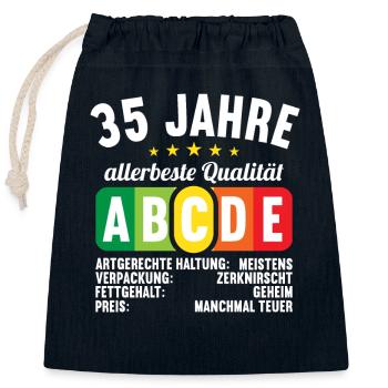 Lebensmittelampel Score 35 Jahre 35 Geburtstag - Verschließbarer Geschenkbeutel aus Baumwolle (25x30cm) - Navy - Vorne
