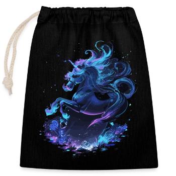 Licorne mystique minuit - Sac cadeau en coton avec cordon (25 x 30 cm) - noir - Devant