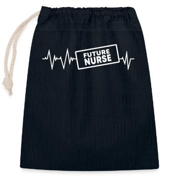 Zukünftige Krankenschwester - Verschließbarer Geschenkbeutel aus Baumwolle (25x30cm) - Navy - Vorne