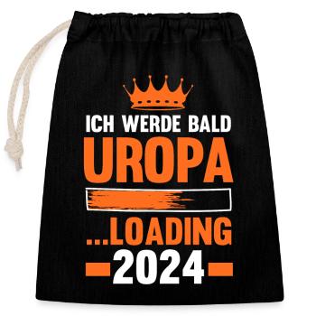 Werdender Uropa 2041 - Verschließbarer Geschenkbeutel aus Baumwolle (25x30cm) - Schwarz - Vorne