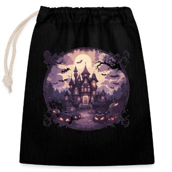 Hexen Halloween Hexe Kürbis Halloweenparty - Verschließbarer Geschenkbeutel aus Baumwolle (25x30cm) - Schwarz - Vorne