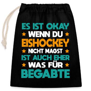 Eishockey Für Begabte Eishockeyspieler Geschenk - Verschließbarer Geschenkbeutel aus Baumwolle (25x30cm) - Schwarz - Vorne