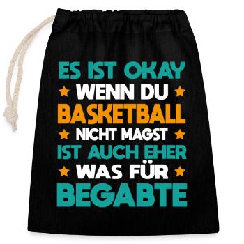 Basketball Für Begabte Basketballspieler Verein - Verschließbarer Geschenkbeutel aus Baumwolle (25x30cm) - Schwarz - Vorne