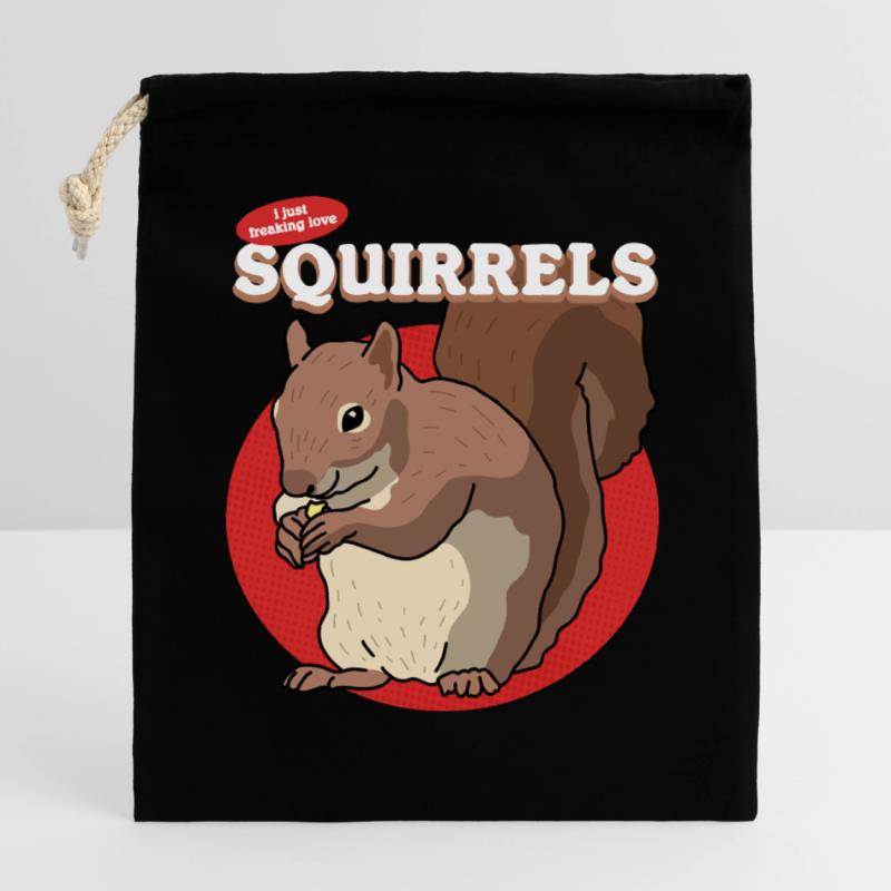 Süßes Eichhörnchen Grauhörnchen Hörnchen Geschenk Verschließbarer Geschenkbeutel aus Baumwolle (25x30cm)