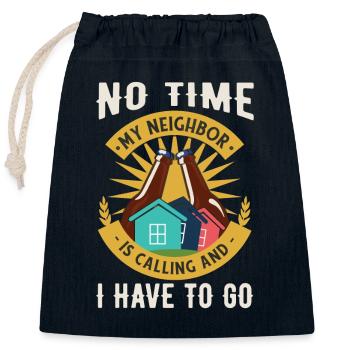 Nachbar Bier Lustig - Verschließbarer Geschenkbeutel aus Baumwolle (25x30cm) - Navy - Vorne