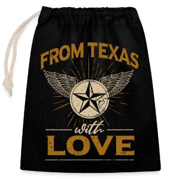 Lone Star Texas - Closable cotton gift bag (25x30cm) - black - Front