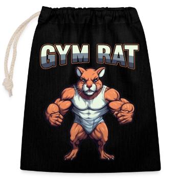 Gym Council Bodybuilding Weight Training Fun Fitness - Closable cotton gift bag (25x30cm) - black - Front
