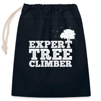 Expert Tree Climber Nature Forests Leaves - Closable cotton gift bag (25x30cm) - navy - Front