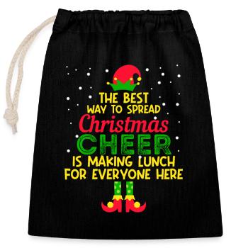 The best way to spread Christmas cheer - Closable cotton gift bag (25x30cm) - black - Front