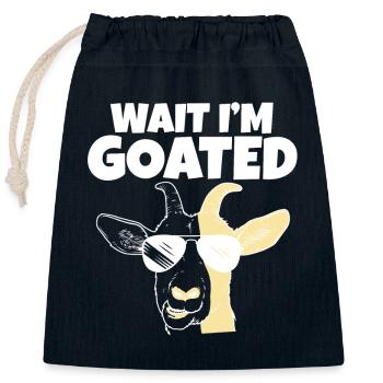 Drôle de mème Internet Wait I’m Goated Sports - Sac cadeau en coton avec cordon (25 x 30 cm) - bleu marine - Devant