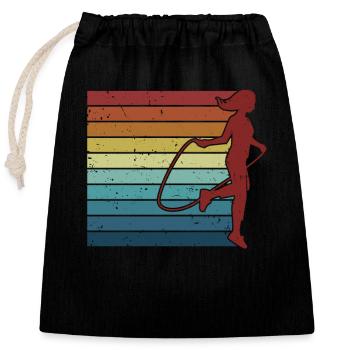 Retro Speed Skipping Jumping Professioneller Sprung - Verschließbarer Geschenkbeutel aus Baumwolle (25x30cm) - Schwarz - Vorne