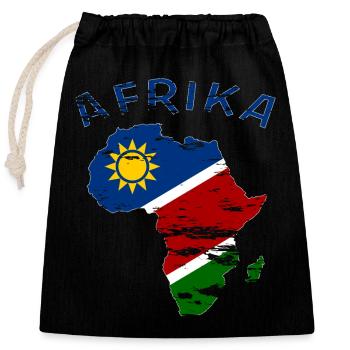 Namibia Map of Africa used - Closable cotton gift bag (25x30cm) - black - Front