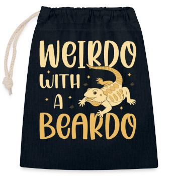 Bizarre avec un reptile amoureux du lézard barbe - Sac cadeau en coton avec cordon (25 x 30 cm) - bleu marine - Devant