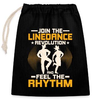 Rejoignez The Linedance Revolution Western Country Musi - Sac cadeau en coton avec cordon (25 x 30 cm) - noir - Devant