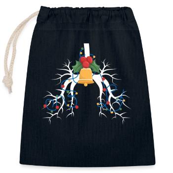 Beatmungstherapie Lunge Christmas String Light - Verschließbarer Geschenkbeutel aus Baumwolle (25x30cm) - Navy - Vorne