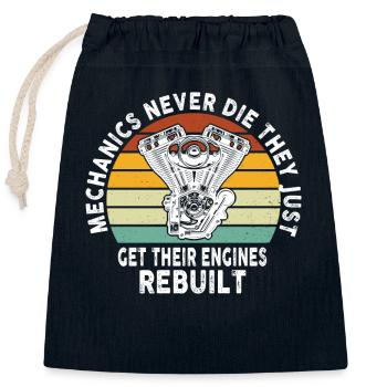 Les mécaniciens ne meurent jamais Passionné de voiture - Sac cadeau en coton avec cordon (25 x 30 cm) - bleu marine - Devant