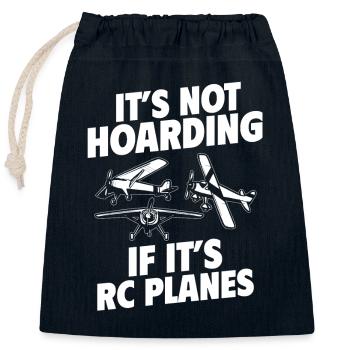 Remote Controlled Airplane Model Airplane - Closable cotton gift bag (25x30cm) - navy - Front