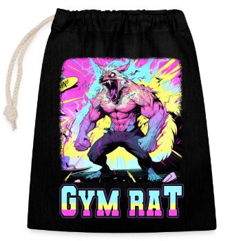 Gym Council Bodybuilding Weight Training Fun Fitness - Closable cotton gift bag (25x30cm) - black - Front