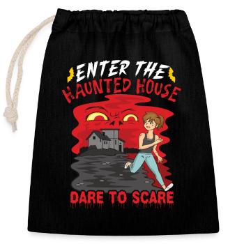 Horror Paranormales Spukhaus Gruseliges Halloween - Verschließbarer Geschenkbeutel aus Baumwolle (25x30cm) - Schwarz - Vorne