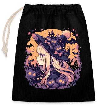 Hexe Helloween Hexen Outfit Hexen - Verschließbarer Geschenkbeutel aus Baumwolle (25x30cm) - Schwarz - Vorne