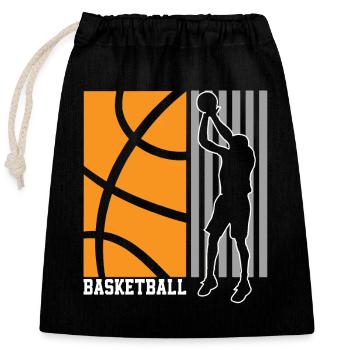 Joueur de basket-ball - Sac cadeau en coton avec cordon (25 x 30 cm) - noir - Devant