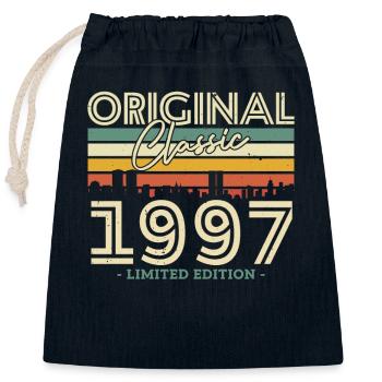Vintage Geburtstagsgeschenk 1997 - 26/27 Jahre - Verschließbarer Geschenkbeutel aus Baumwolle (25x30cm) - Navy - Vorne