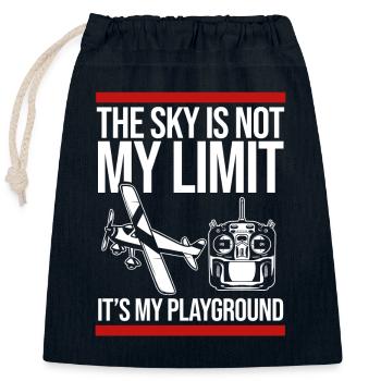 Remote Controlled Airplane Model Airplane - Closable cotton gift bag (25x30cm) - navy - Front