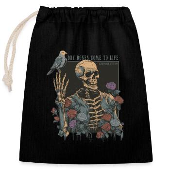 Creepy Grim Reaper - Closable cotton gift bag (25x30cm) - black - Front
