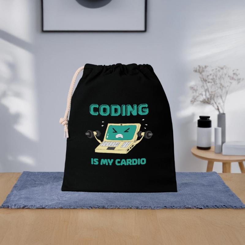 Programmer Coding Fitness Funny Computer Scientist Closable cotton gift bag (25x30cm)