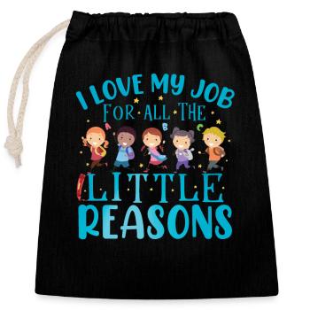 Professeur Montessori - Sac cadeau en coton avec cordon (25 x 30 cm) - noir - Devant