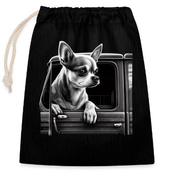 Chihuahua | Trucker Truck Driver Dad Men Car Funny - Closable cotton gift bag (25x30cm) - black - Front