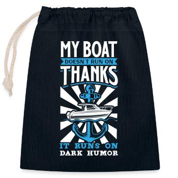 Boating Dad Boat Captain Pontoon Sailor Cruising - Closable cotton gift bag (25x30cm) - navy - Front