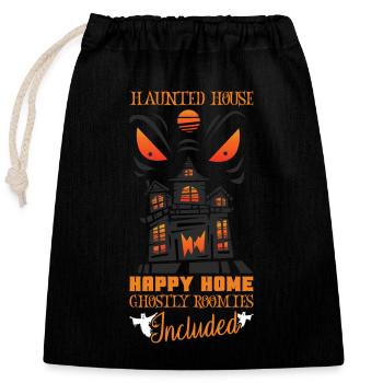 Horror Paranormales Spukhaus Gruseliges Halloween - Verschließbarer Geschenkbeutel aus Baumwolle (25x30cm) - Schwarz - Vorne