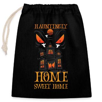 Horror Paranormales Spukhaus Gruseliges Halloween - Verschließbarer Geschenkbeutel aus Baumwolle (25x30cm) - Schwarz - Vorne