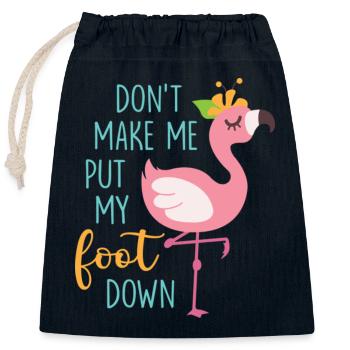 Ne me faites pas poser le pied drôle de flamant rose - Sac cadeau en coton avec cordon (25 x 30 cm) - bleu marine - Devant