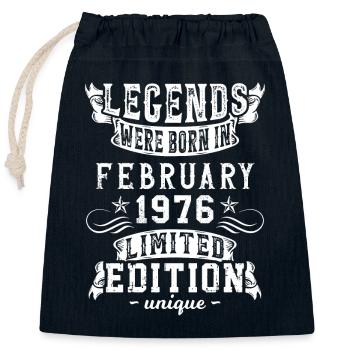 Anniversaire Février 1976 année Edition Limitée - Sac cadeau en coton avec cordon (25 x 30 cm) - bleu marine - Devant