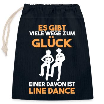 Line Dance Tänzer - Verschließbarer Geschenkbeutel aus Baumwolle (25x30cm) - Navy - Vorne